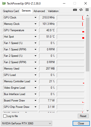 GPU-Z传感器监控 - 实时状态数据